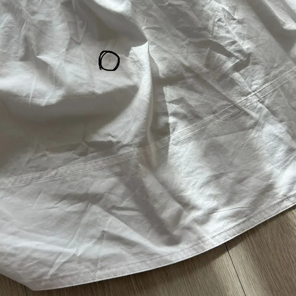 J Crew Flawed Elena Shirt Dress In Cotton Poplin Size 6 White FLAWS